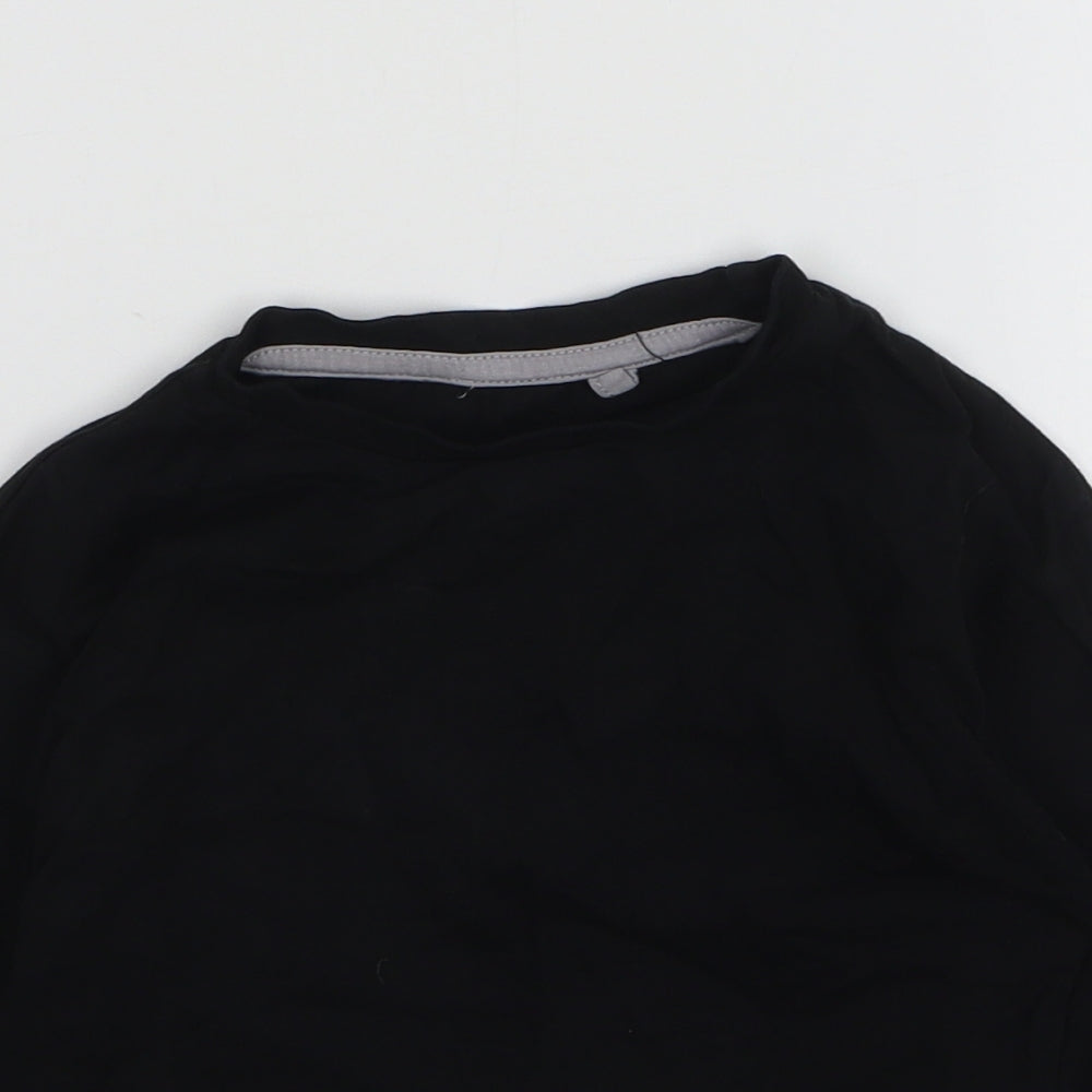 George Boys Black Cotton Basic T-Shirt Size 4-5 Years Round Neck