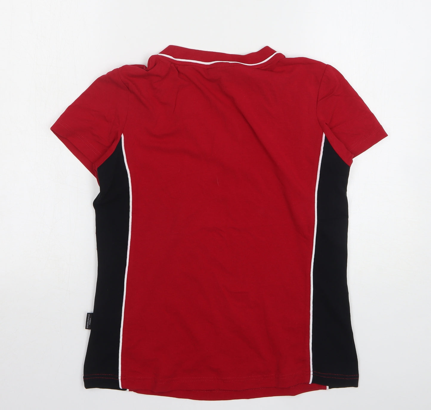 Welsh Rugby Union Womens Red Cotton Basic T-Shirt Size 12 V-Neck