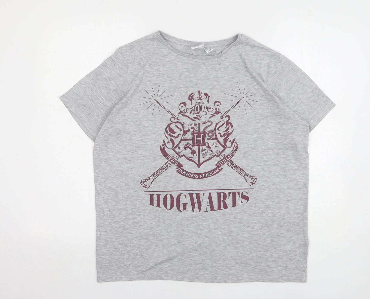Atmosphere Womens Grey Polyester Basic T-Shirt Size 14 Round Neck - Harry Potter