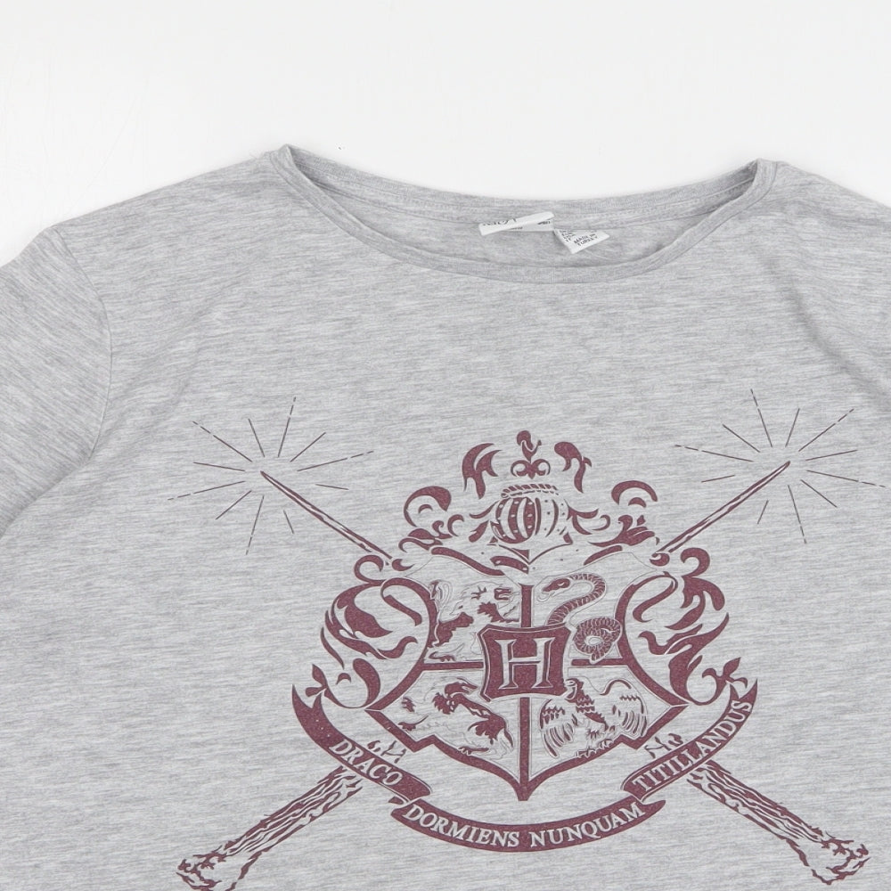 Atmosphere Womens Grey Polyester Basic T-Shirt Size 14 Round Neck - Harry Potter