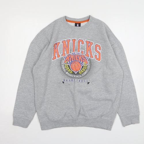 UNK Mens Grey Cotton Pullover Sweatshirt Size S - New York Knicks