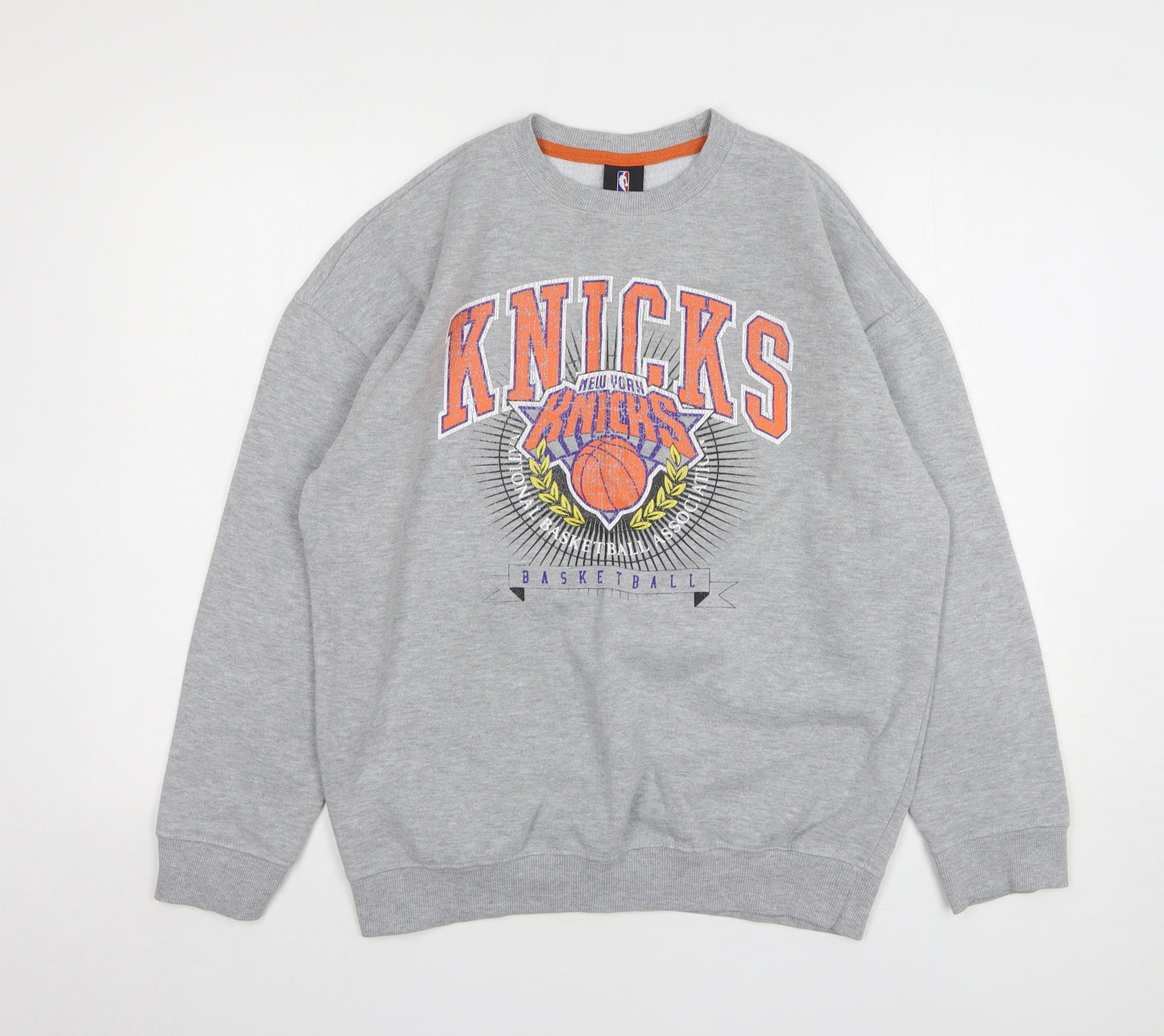 UNK Mens Grey Cotton Pullover Sweatshirt Size S - New York Knicks