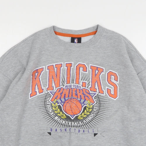 UNK Mens Grey Cotton Pullover Sweatshirt Size S - New York Knicks