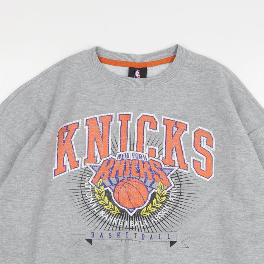 UNK Mens Grey Cotton Pullover Sweatshirt Size S - New York Knicks