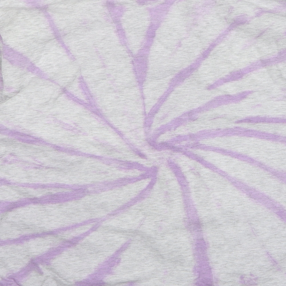 H&M Womens Grey Geometric Cotton Pullover Sweatshirt Size M