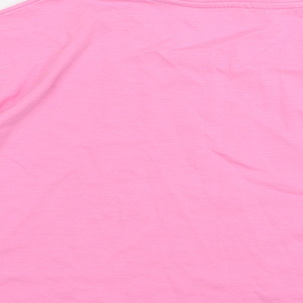 George Girls Pink Cotton Cropped T-Shirt Size 10-11 Years Round Neck