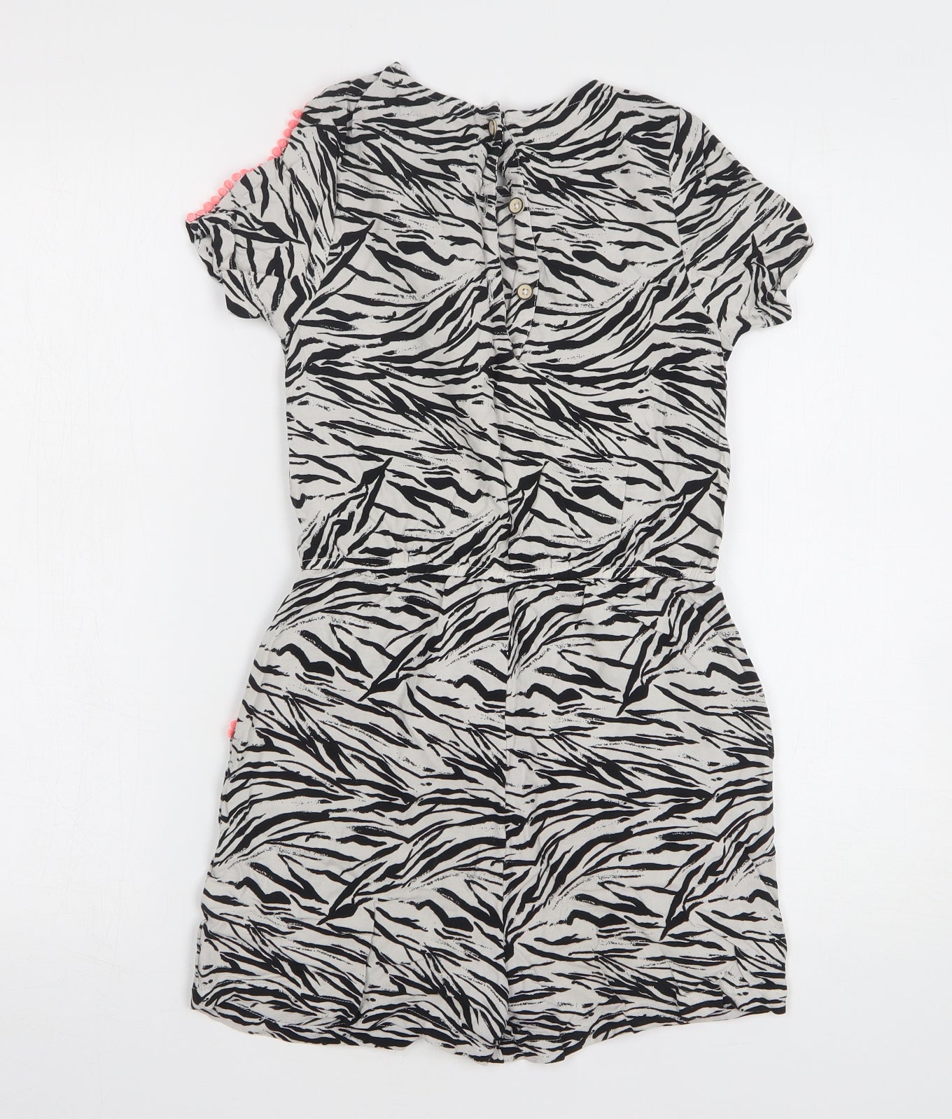 TU Girls Multicoloured Animal Print Viscose Playsuit One-Piece Size 10 Years