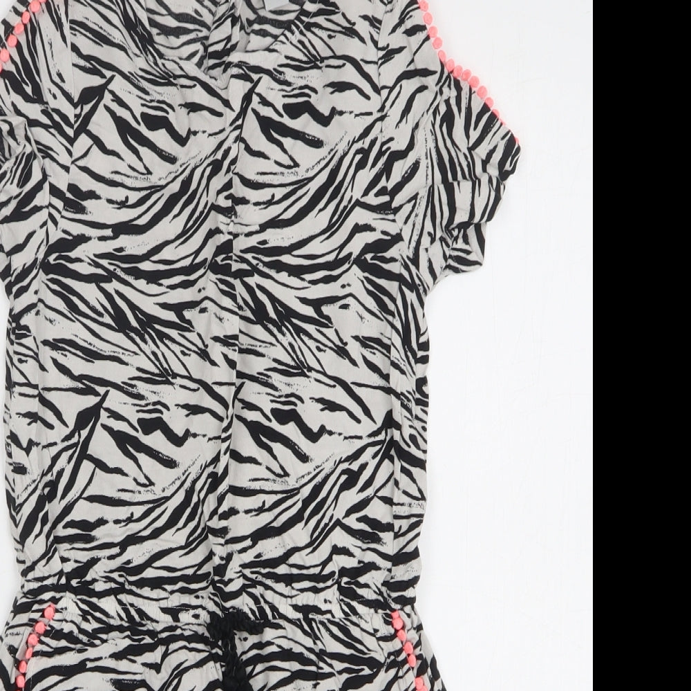TU Girls Multicoloured Animal Print Viscose Playsuit One-Piece Size 10 Years