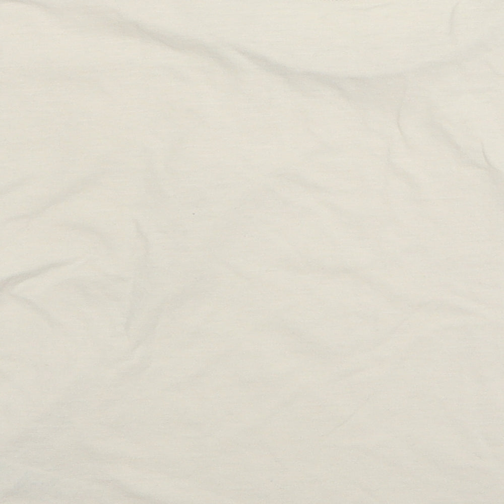 George Girls Beige Cotton Basic T-Shirt Size 7-8 Years Round Neck