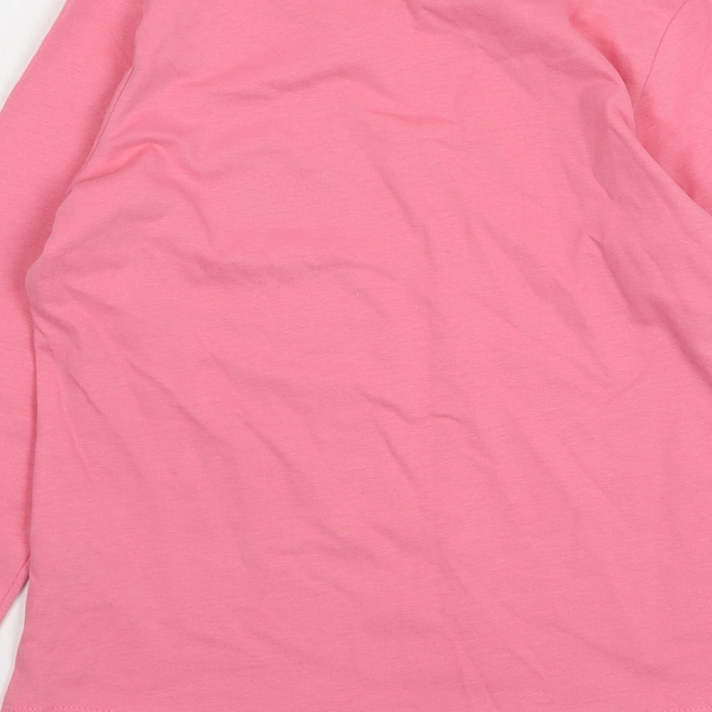 George Girls Pink Cotton Basic T-Shirt Size 8-9 Years Round Neck
