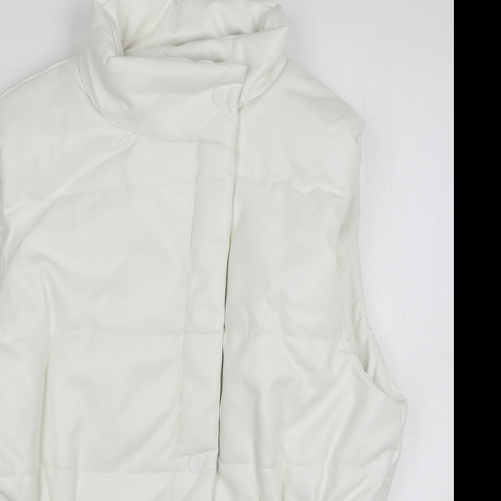 Boohoo Womens White Gilet Coat Size M