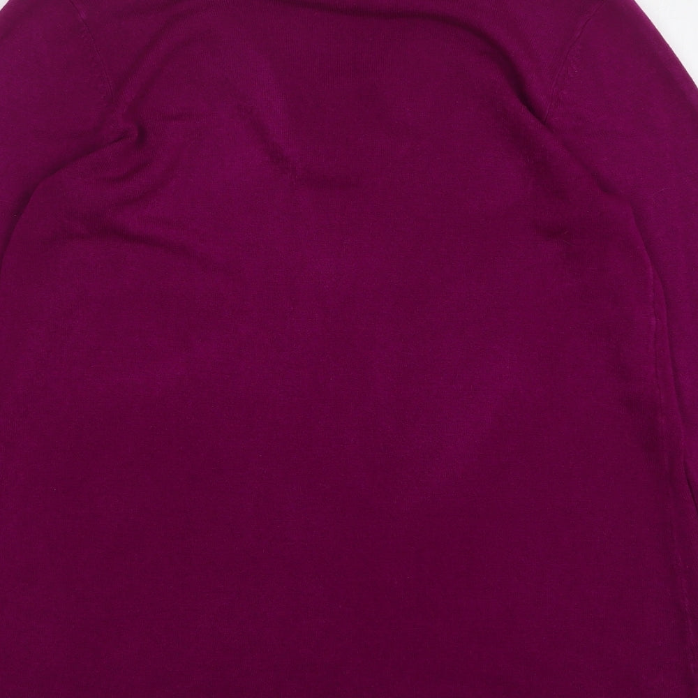 BHS Womens Purple V-Neck Acrylic Pullover Jumper Size 16