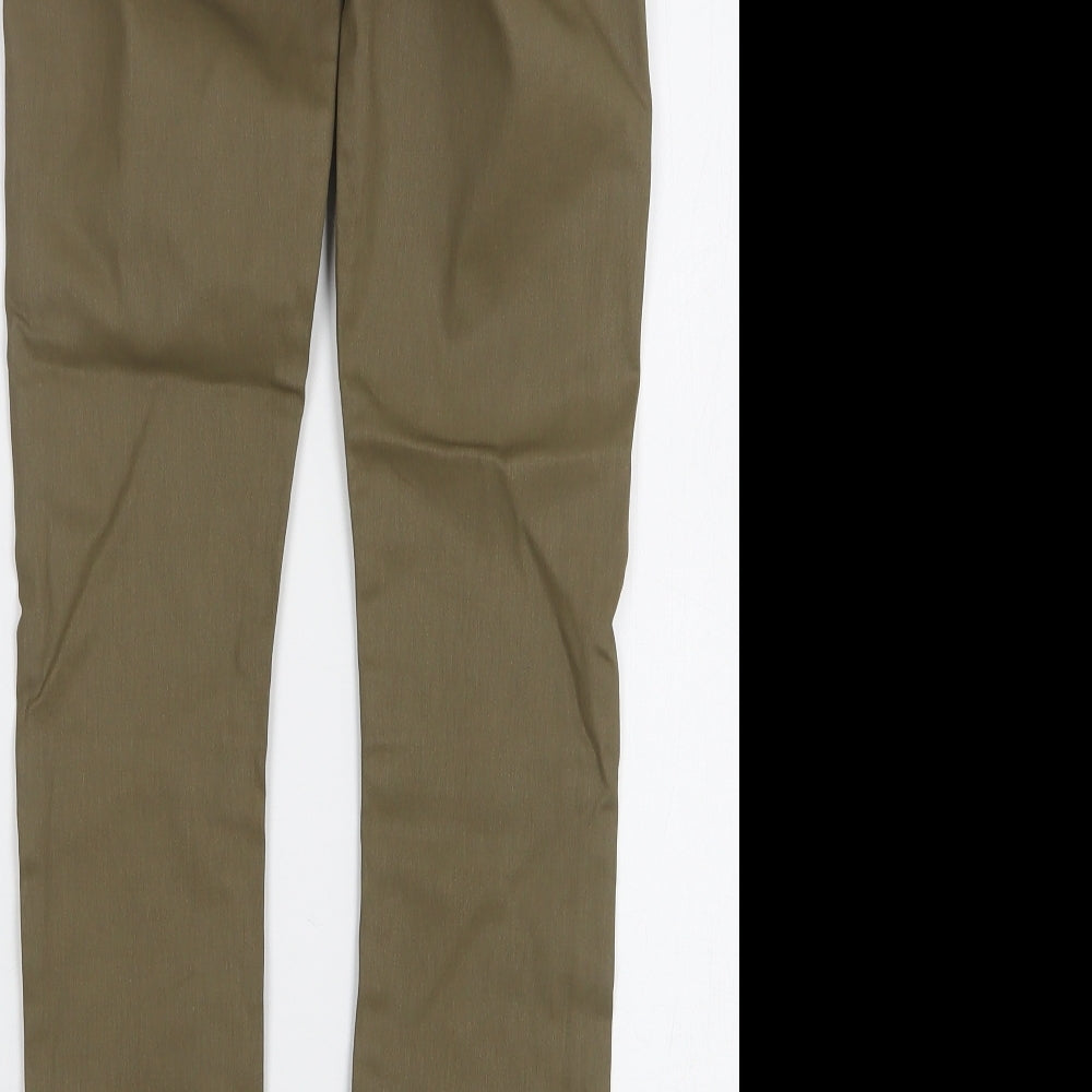 Zara Womens Brown Cotton Skinny Jeans Size 10 L27 in Regular - Leather Look