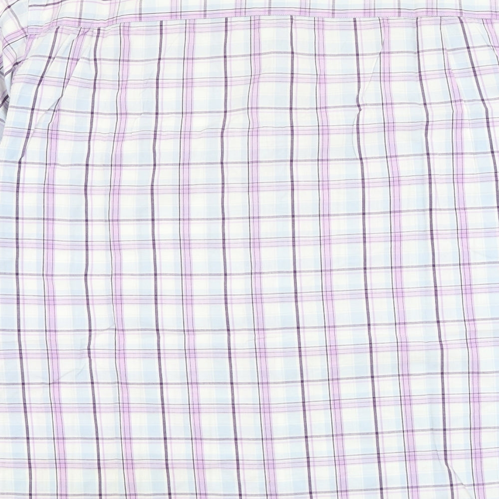 UrbanSpirit Mens White Check Cotton Button-Up Size XL Collared Button