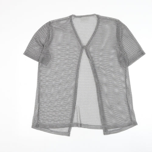Faber Womens Grey Round Neck Polyester Cardigan Jumper Size L
