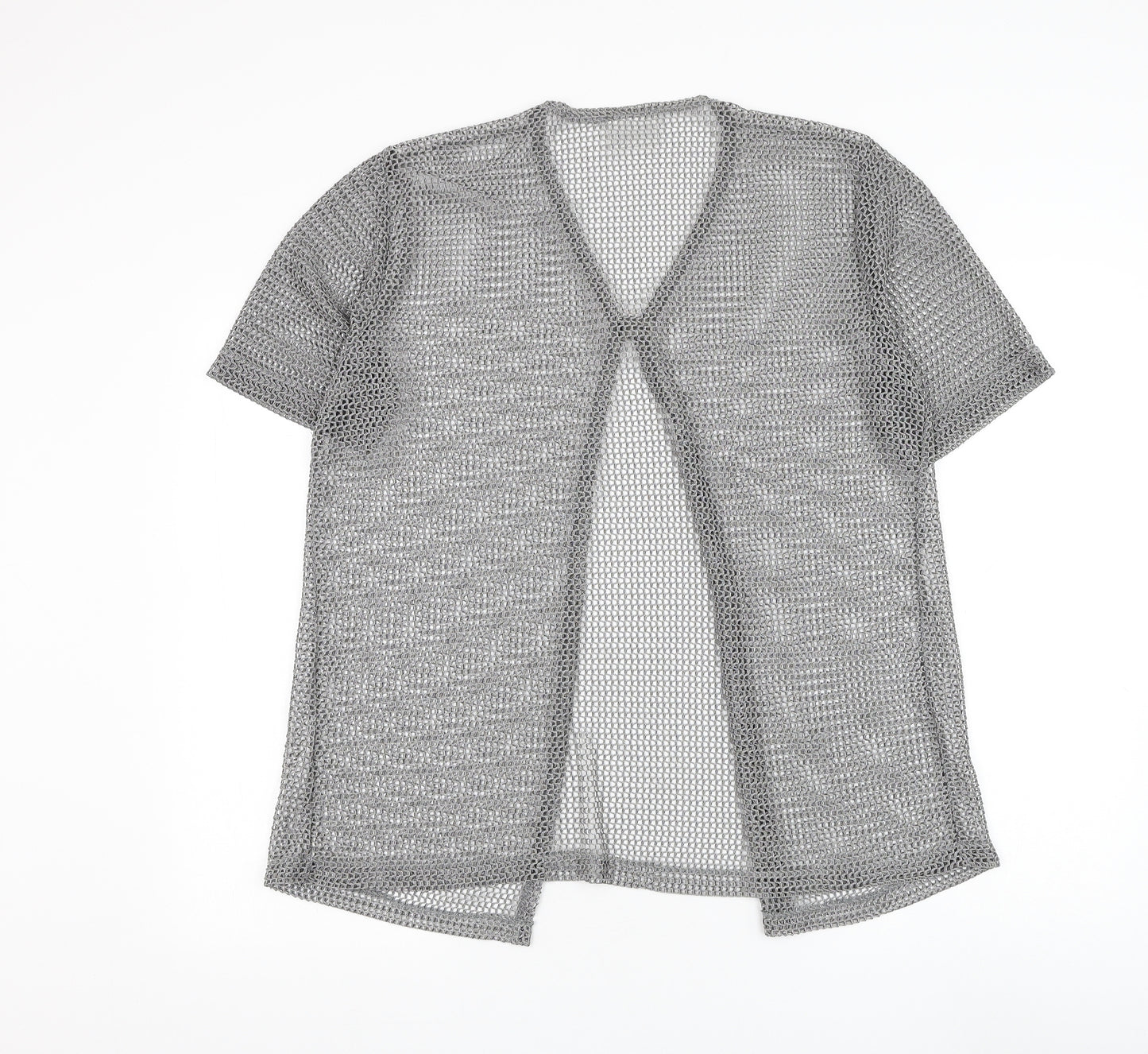Faber Womens Grey Round Neck Polyester Cardigan Jumper Size L