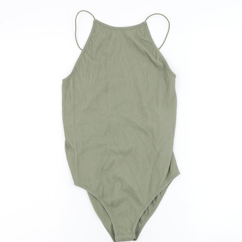 Primark Womens Green Nylon Bodysuit One-Piece Size S Hook & Loop