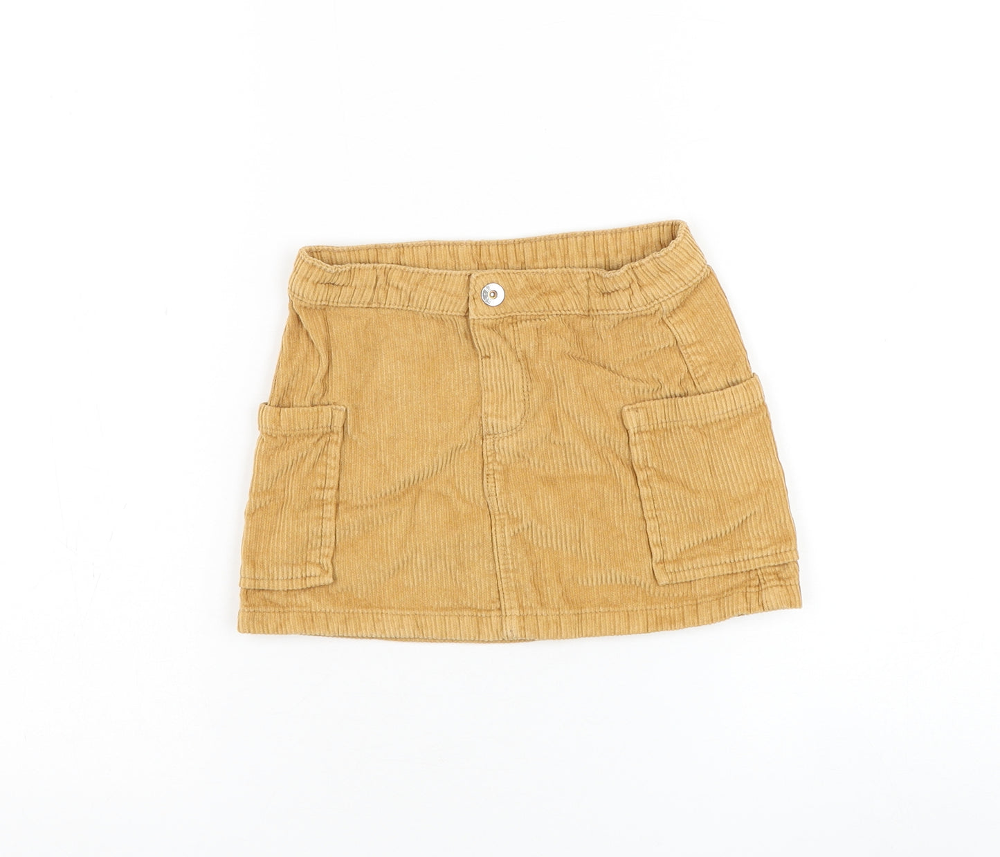 Peacocks Girls Brown Cotton A-Line Skirt Size 4-5 Years Regular Pull On