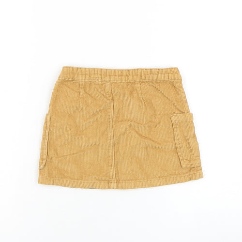 Peacocks Girls Brown Cotton A-Line Skirt Size 4-5 Years Regular Pull On