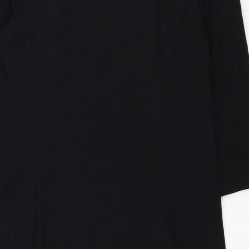 H&M Womens Black Polyester Basic Blouse Size S Round Neck - Flower hem