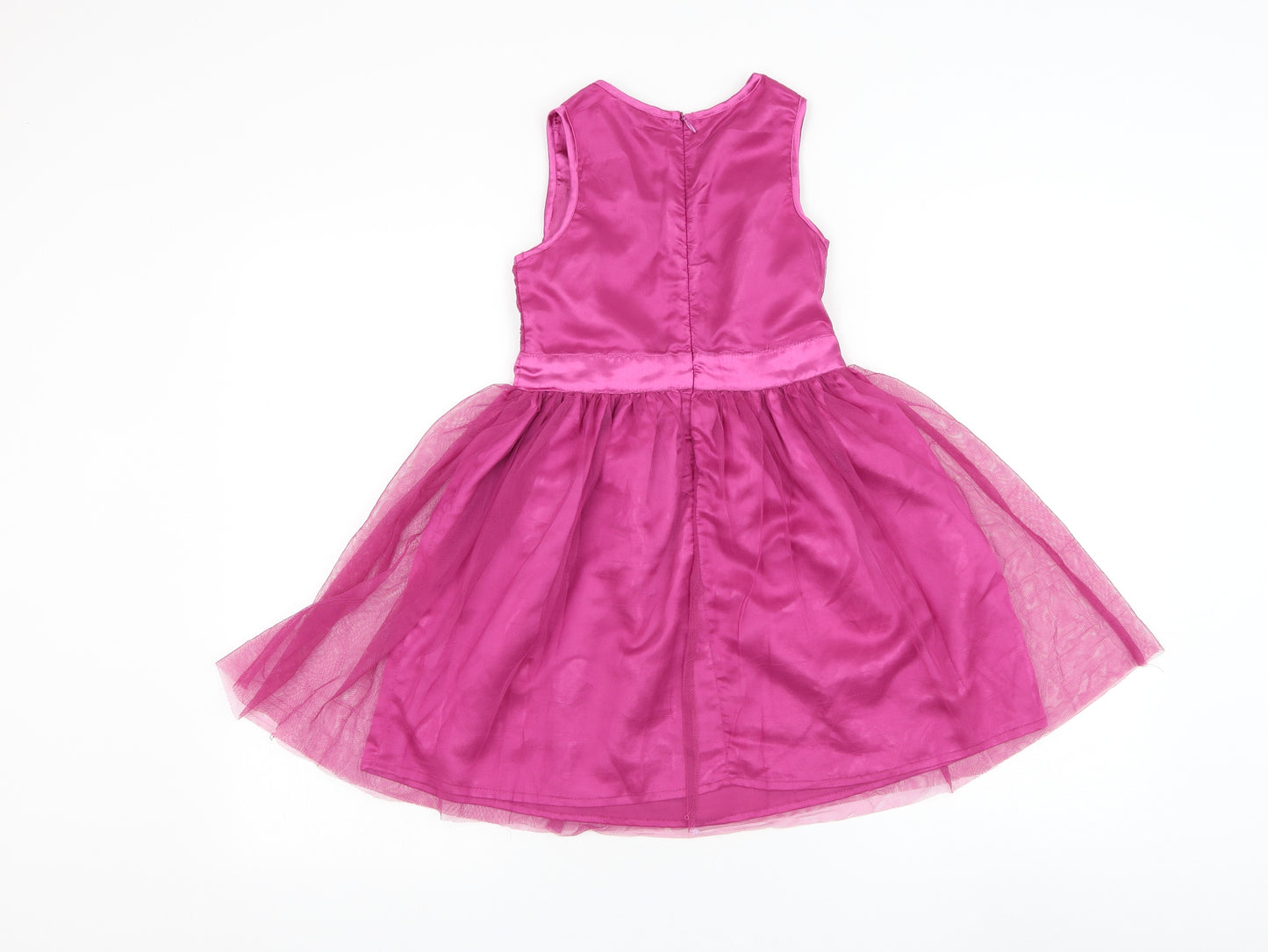 Uttam Boutique Girls Purple Polyester Skater Dress Size 7-8 Years Round Neck Zip
