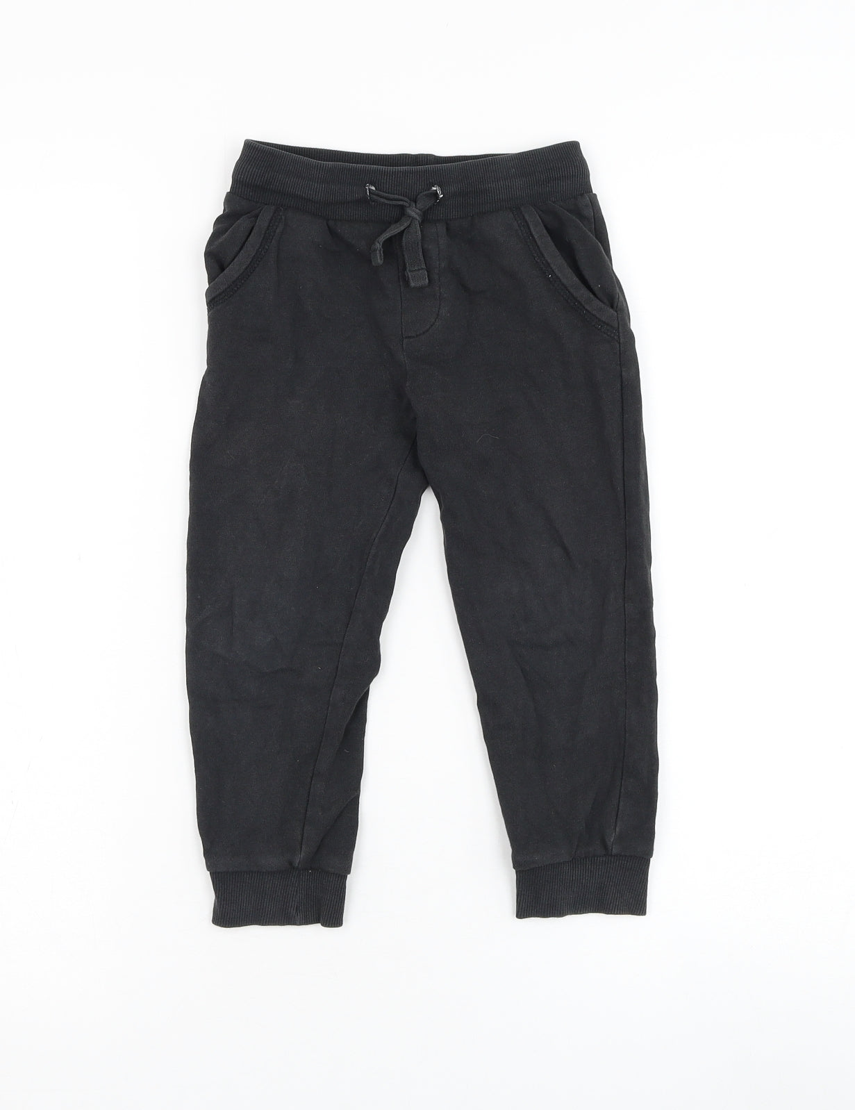 Mothercare Boys Black Cotton Jogger Trousers Size 3-4 Years Regular Pullover