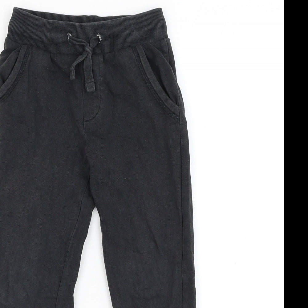 Mothercare Boys Black Cotton Jogger Trousers Size 3-4 Years Regular Pullover
