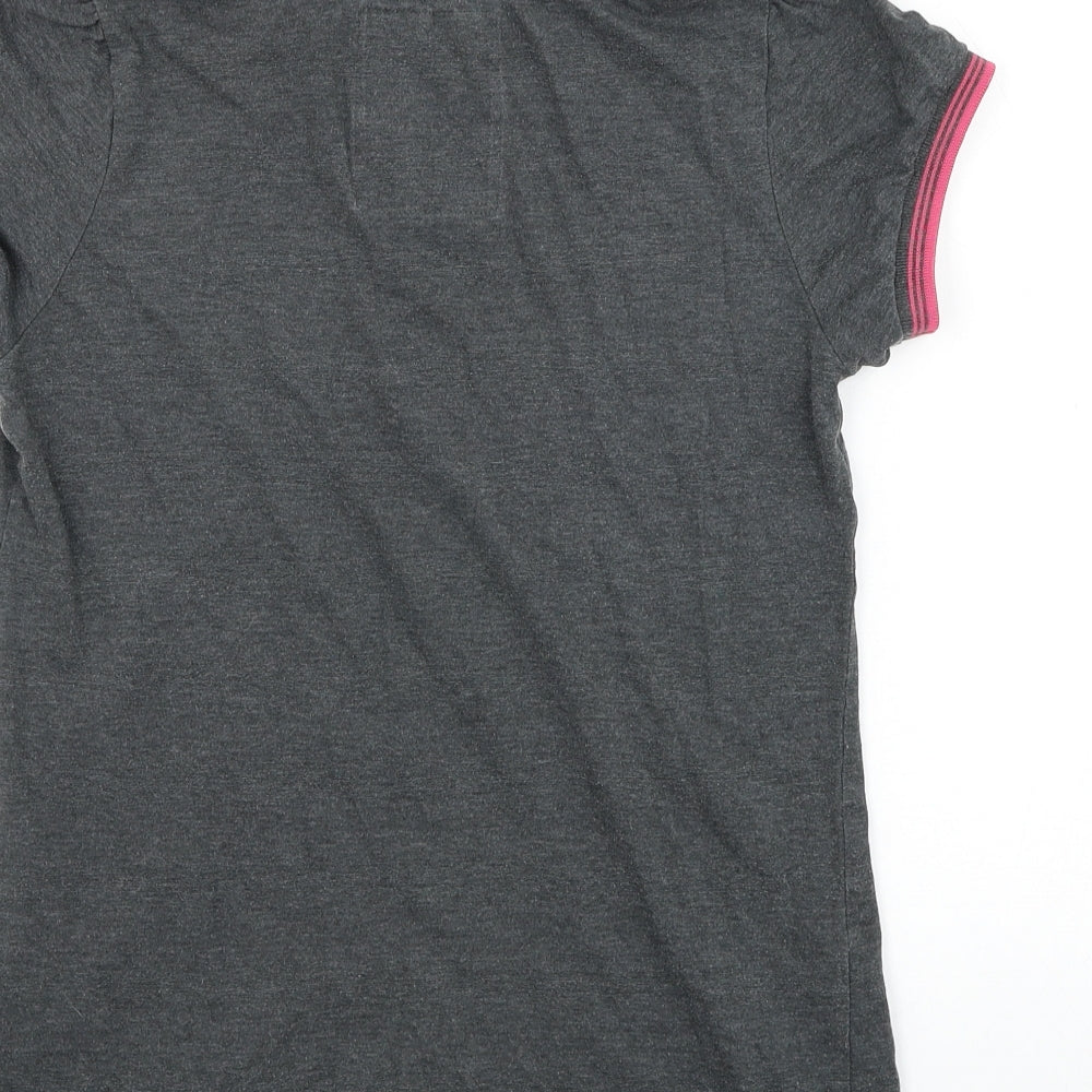 SoulCal&Co Womens Grey Cotton Basic Polo Size 12 Collared