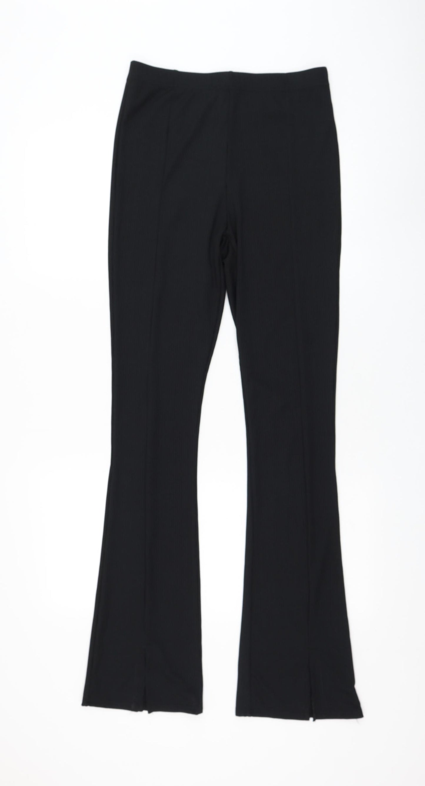 Topshop Womens Black Polyester Trousers Size 12 L32 in Regular