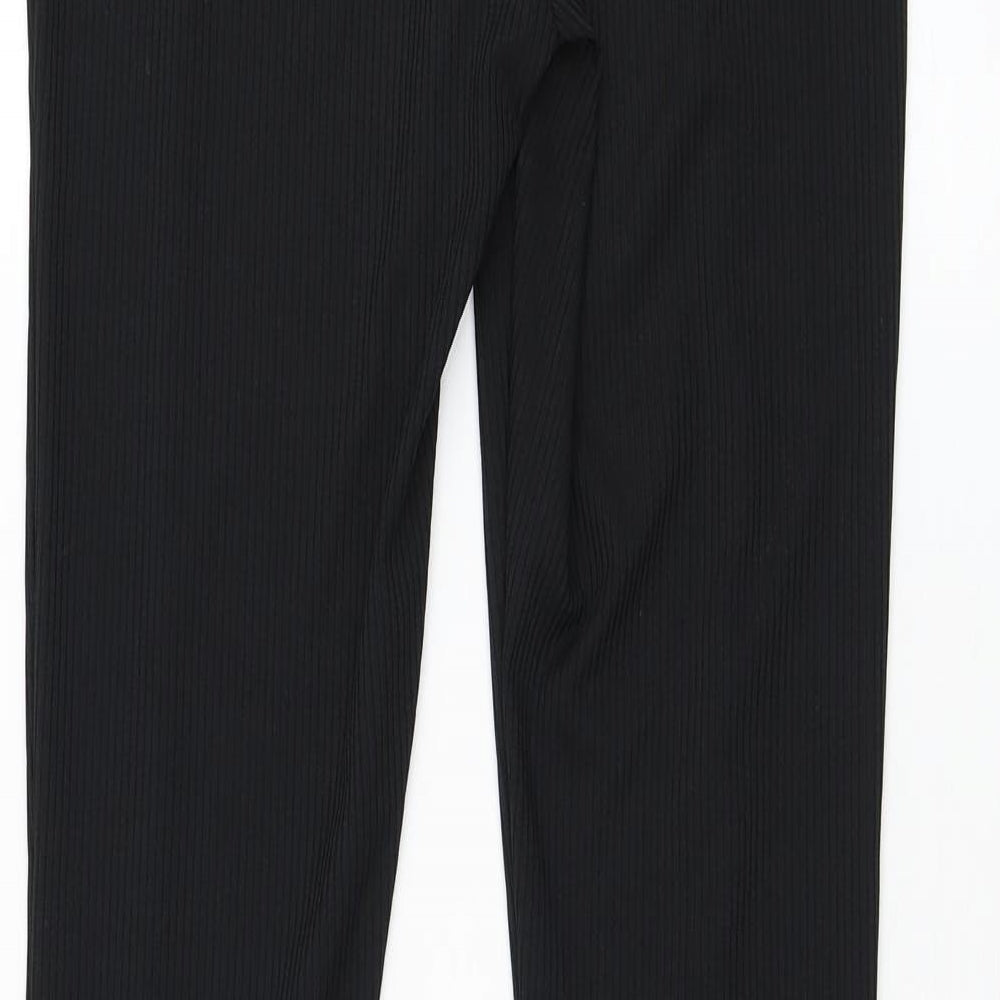Topshop Womens Black Polyester Trousers Size 12 L32 in Regular