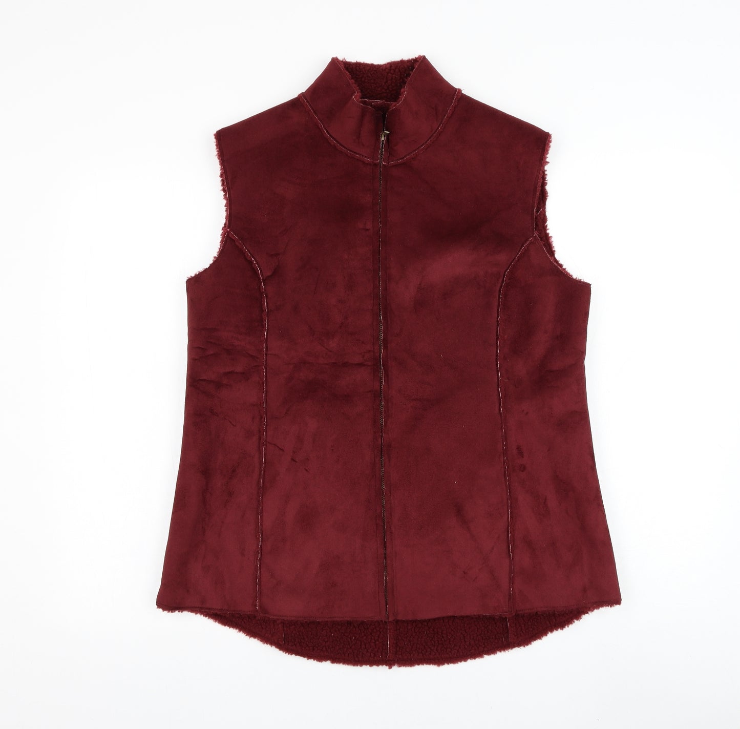 Free Form Womens Red Gilet Jacket Size 14 Zip