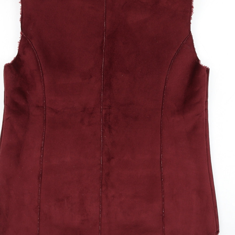 Free Form Womens Red Gilet Jacket Size 14 Zip