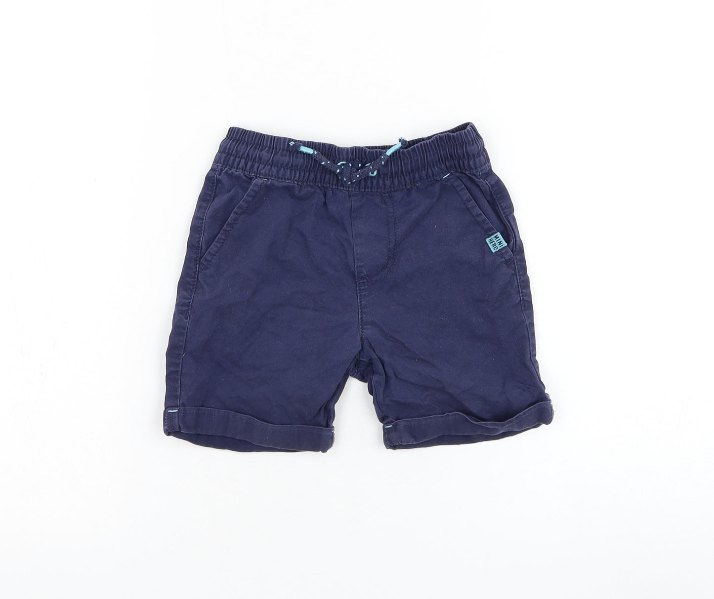 F&F Boys Blue Cotton Bermuda Shorts Size 2-3 Years Regular Drawstring