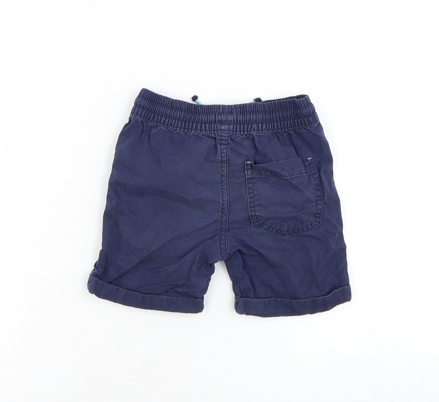 F&F Boys Blue Cotton Bermuda Shorts Size 2-3 Years Regular Drawstring