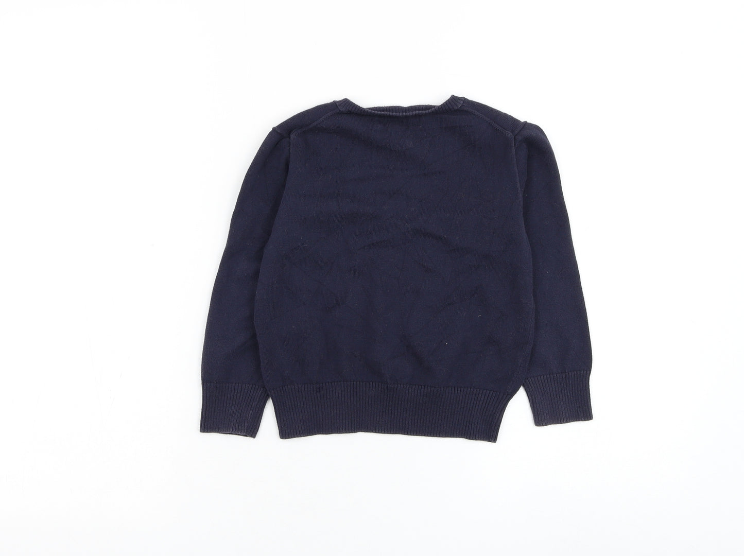 Ralph Lauren Boys Blue V-Neck Cotton Pullover Jumper Size 5 Years Pullover