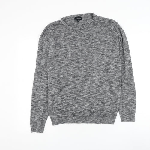NEXT Mens Grey Round Neck Cotton Pullover Jumper Size M
