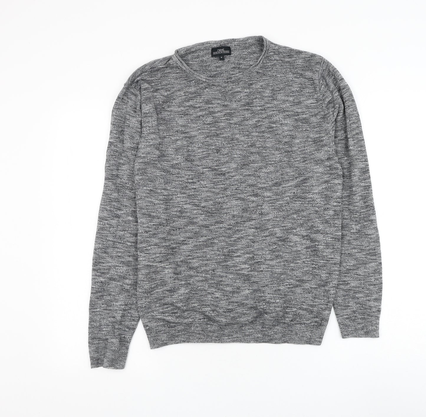 NEXT Mens Grey Round Neck Cotton Pullover Jumper Size M