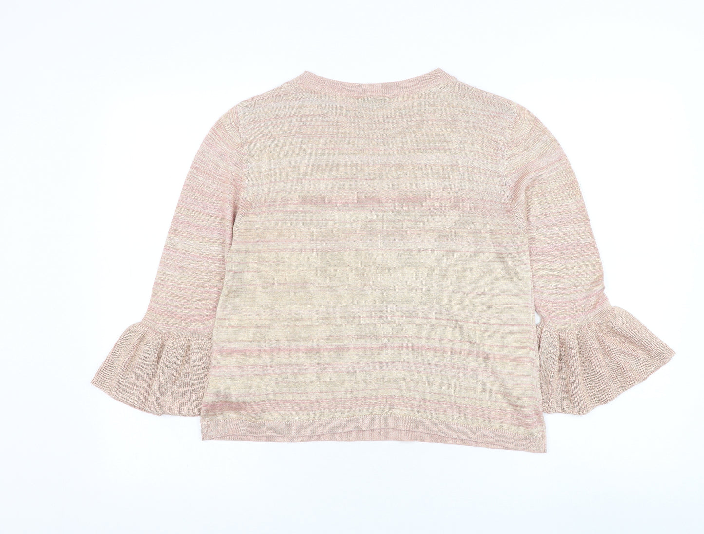 Marks and Spencer Womens Pink Round Neck Polyester Pullover Jumper Size 10