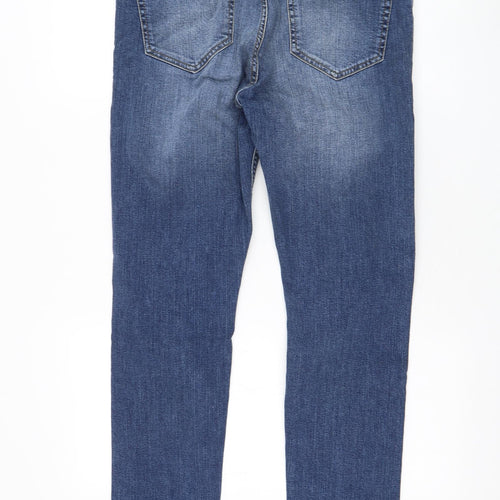 New Look Mens Blue Cotton Straight Jeans Size 34 in L29 in Regular Zip