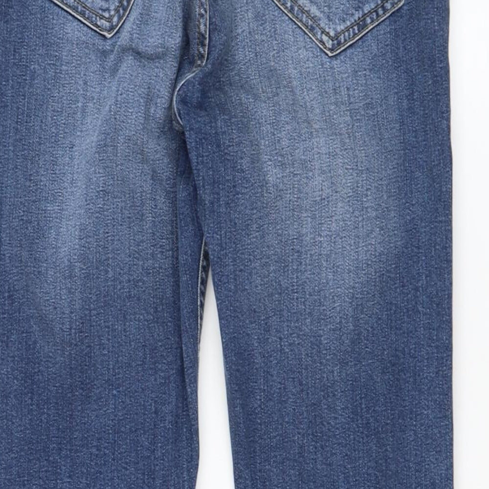 New Look Mens Blue Cotton Straight Jeans Size 34 in L29 in Regular Zip