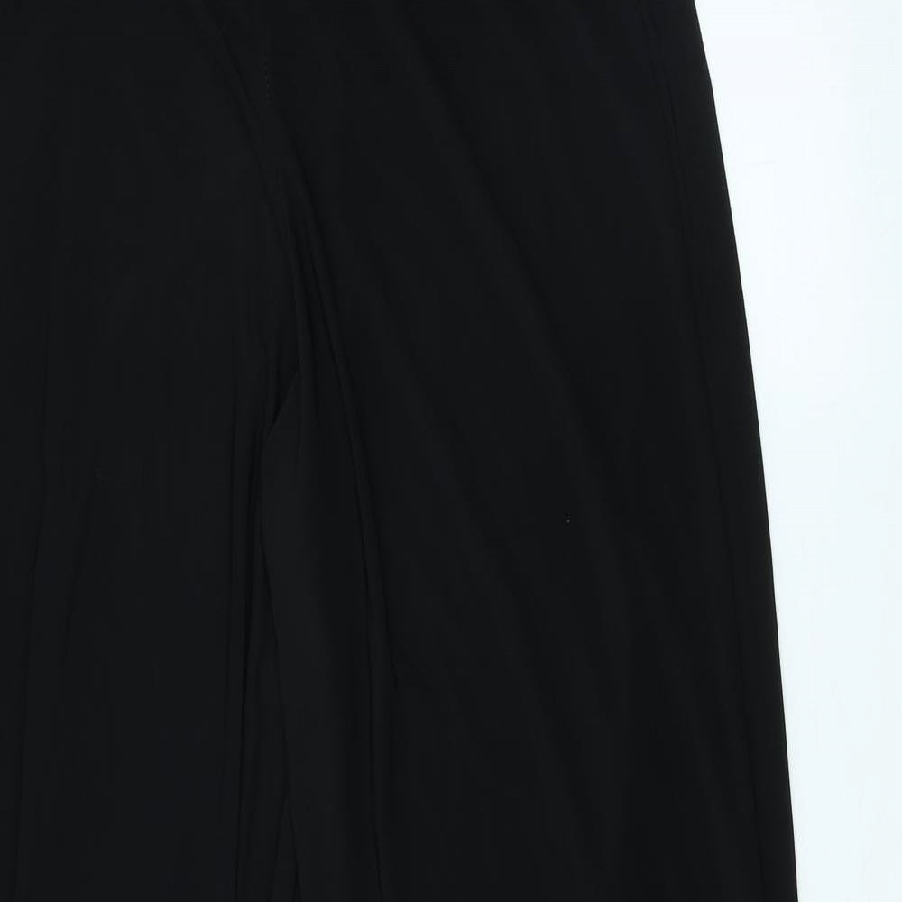 PRETTYLITTLETHING Womens Black Polyester Trousers Size 14 L31.5 in Regular