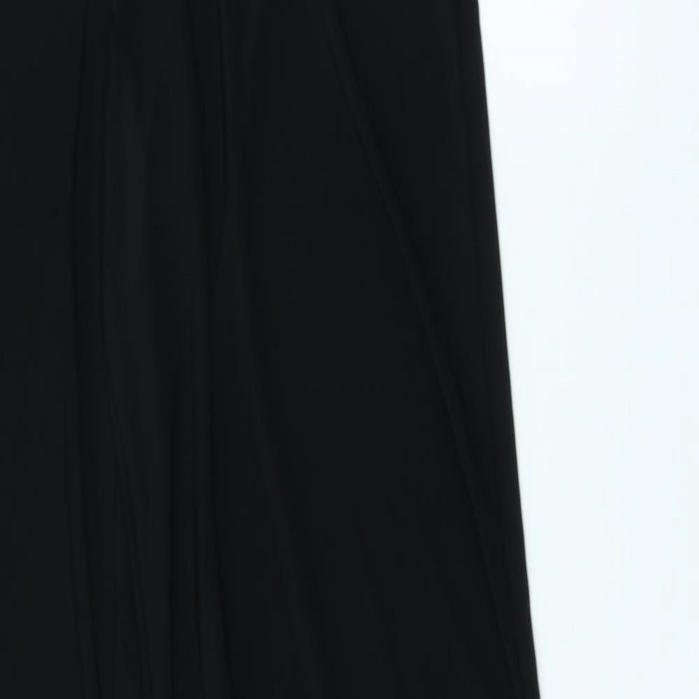 PRETTYLITTLETHING Womens Black Polyester Trousers Size 14 L31.5 in Regular