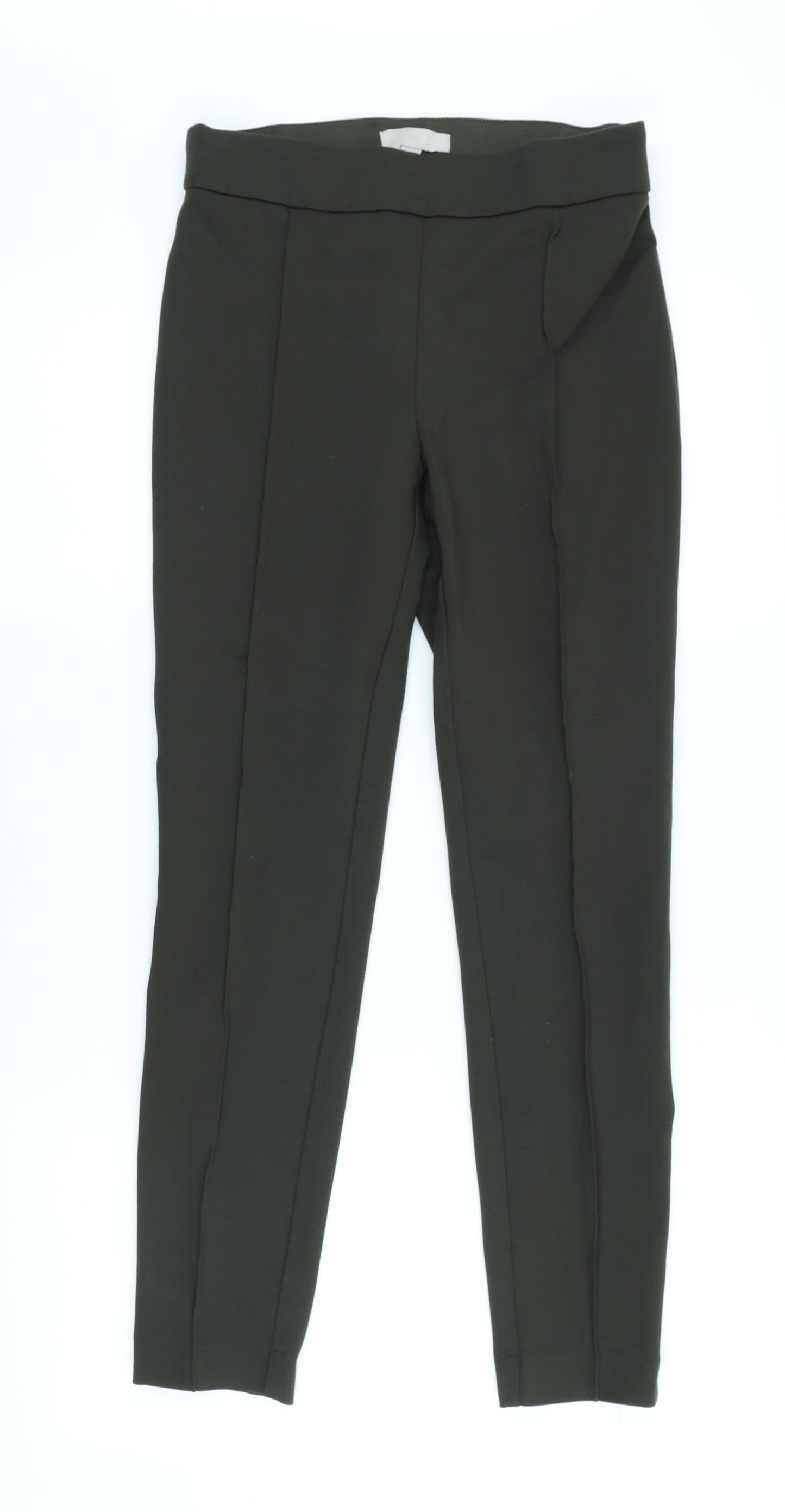 H&M Womens Green Viscose Trousers Size S L26 in Regular