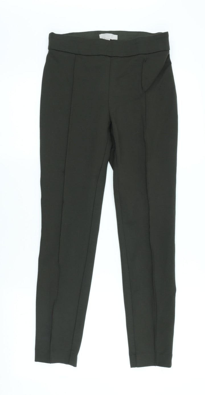H&M Womens Green Viscose Trousers Size S L26 in Regular