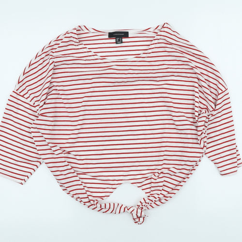 Atmosphere Womens Multicoloured Striped Polyester Basic T-Shirt Size 14 Scoop Neck