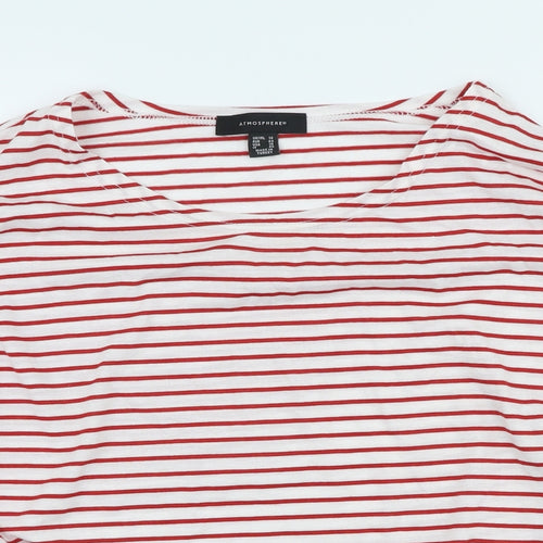 Atmosphere Womens Multicoloured Striped Polyester Basic T-Shirt Size 14 Scoop Neck