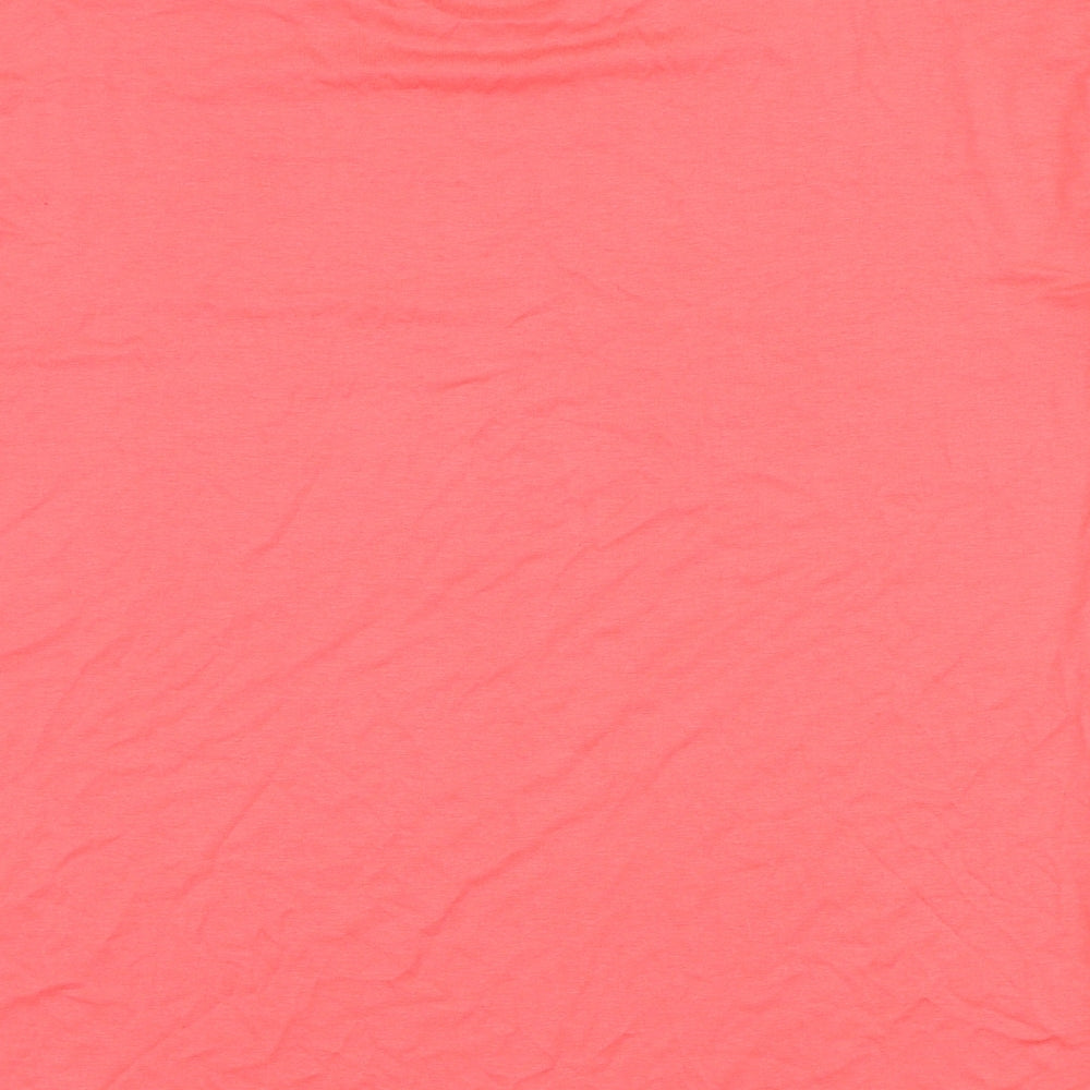 Marks and Spencer Womens Pink Viscose Basic T-Shirt Size 14 Scoop Neck