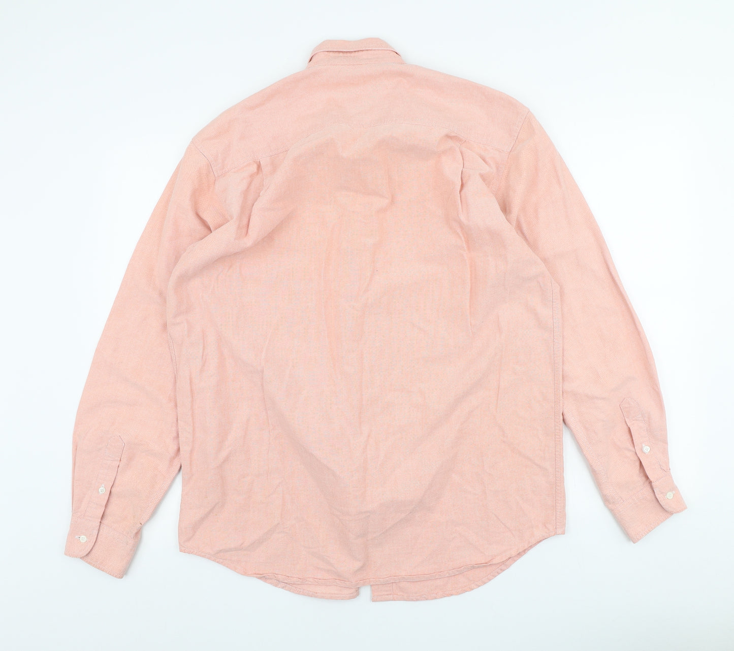 Cottonfield Mens Pink Cotton Button-Up Size M Collared