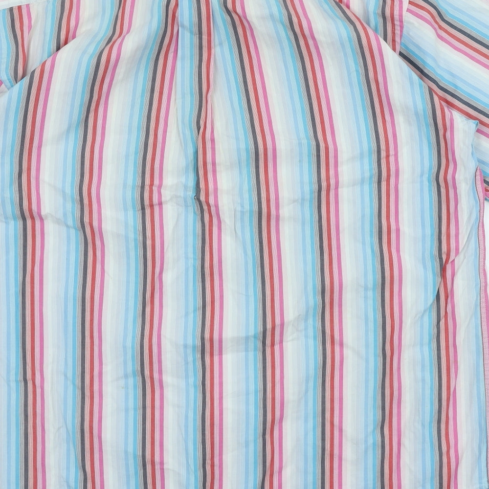 State of Art Mens Multicoloured Striped Cotton Button-Up Size L Collared