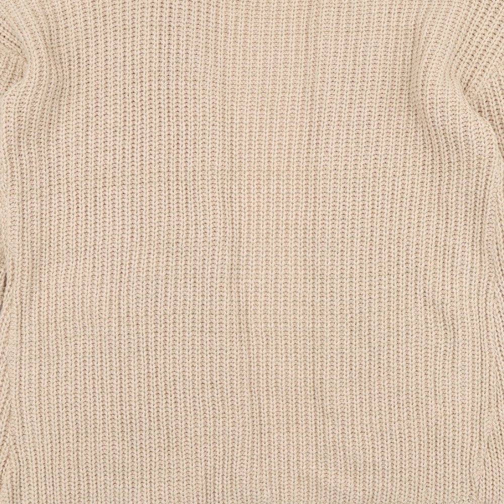 Lispy Womens Pink Round Neck Acrylic Cardigan Jumper Size 14